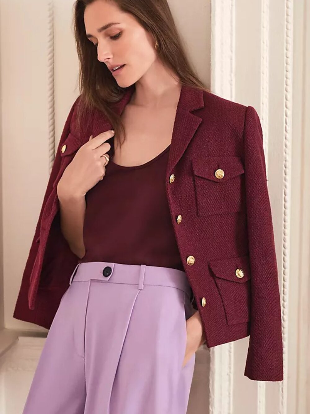 Ann Taylor Patch Pocket Tweed Jacket, Size 2, NWT